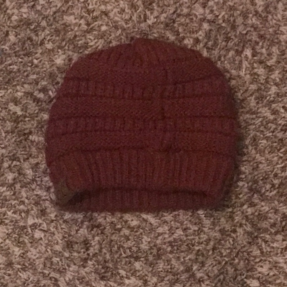Burgundy hat